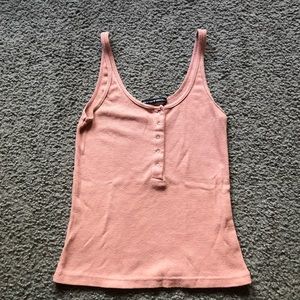 dusty rose button up brandy melville tank top